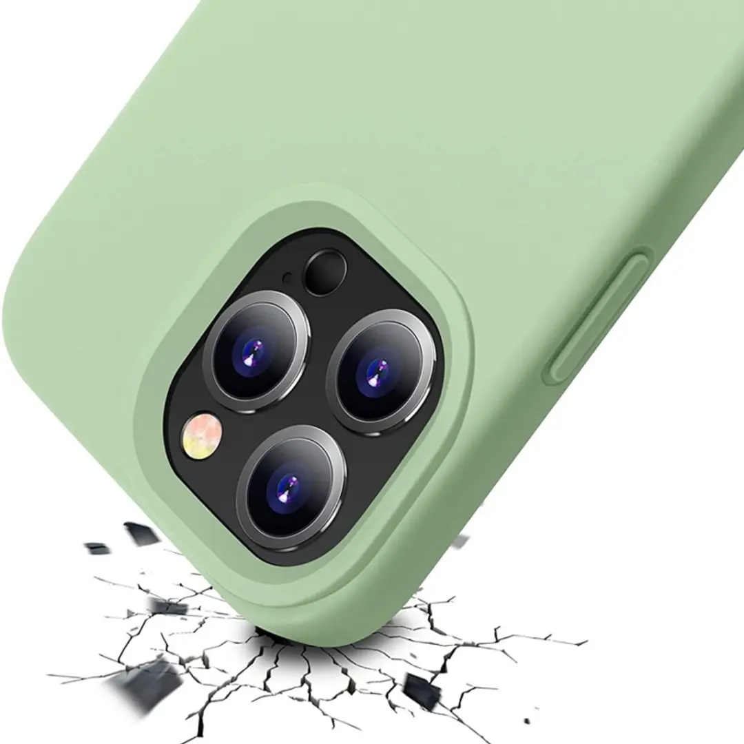 MobiQ Liquid Silicone Hoesje iPhone 13 Pro - mintgroen