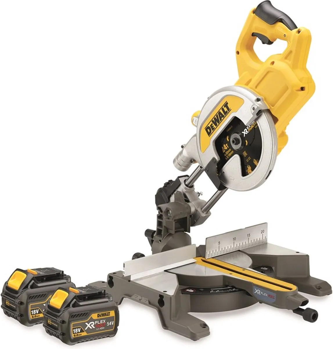 DeWalt DCS777T2 Accu Afkortzaag 216mm - 54V XR Flexvolt 6.0Ah