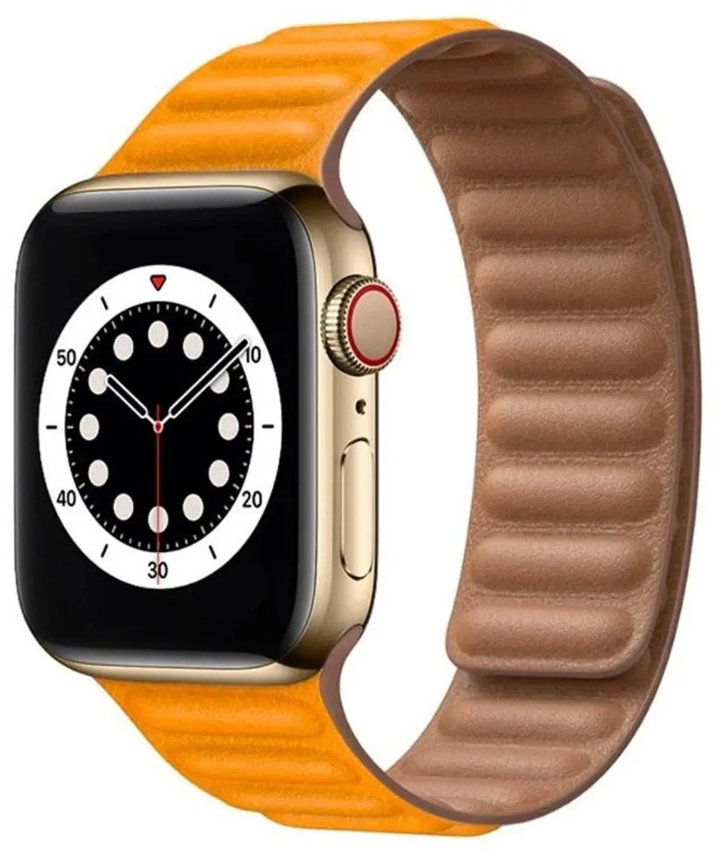 MobiQ Leather Link Magnetisch Bandje Apple Watch 42mm