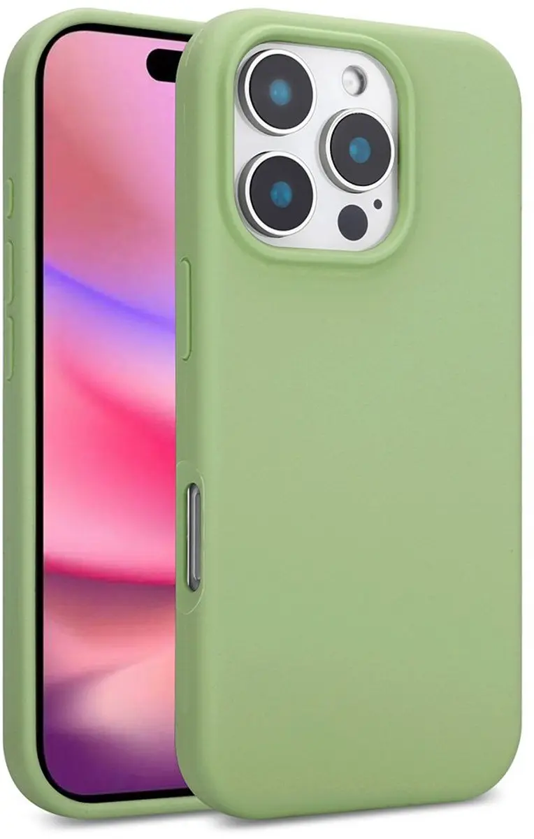 MobiQ Liquid Silicone Hoesje iPhone 16 Pro 46-00259 - Mintgroen
