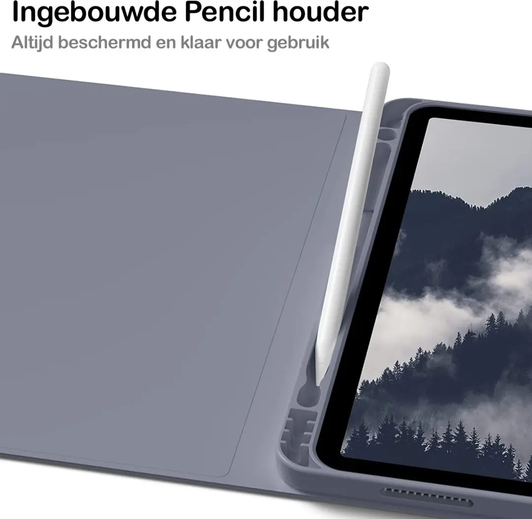 MobiQ Toetsenbordhoes iPad 10.2 inch - QWERTY Bluetooth - Lavender Grey