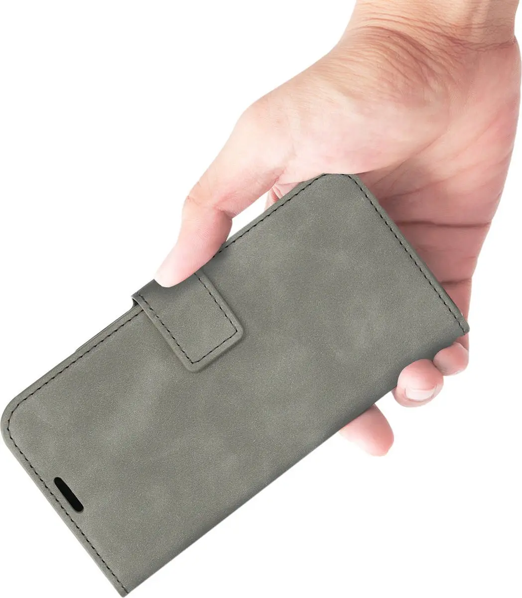 Mobiparts MP-125664 Hoesje Samsung Galaxy A25 - Wallet Eco Leer Grijs