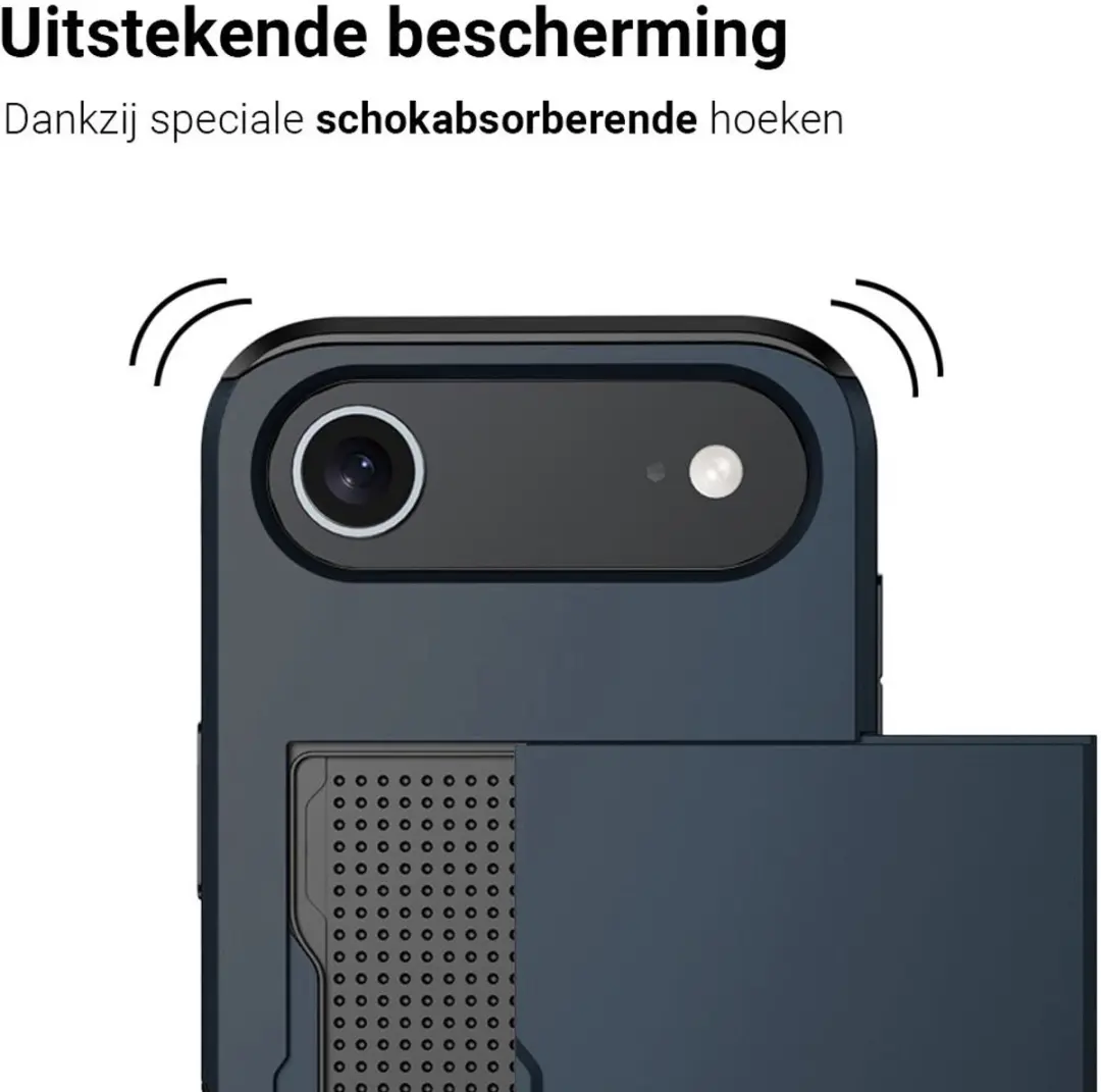 MobiQ Hybrid Card Hoesje iPhone 17 Air - 46-01121 - Blauw