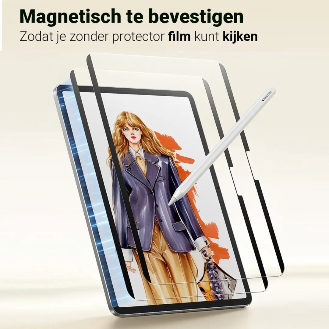 MobiQ 46-00504 Magnetische Screenprotector iPad Air 13 (2024) - Transparant