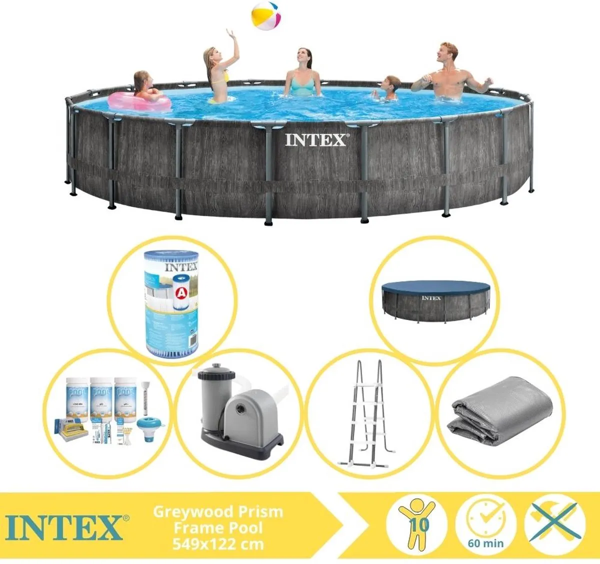 Intex Prism Frame 26744GN Opzetzwembad 549x122cm