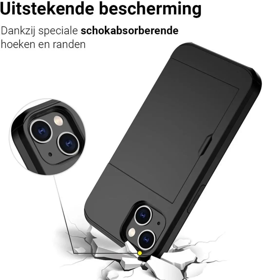 MobiQ Hybrid Card iPhone 17 Hoesje - 46-01110 - Zwart