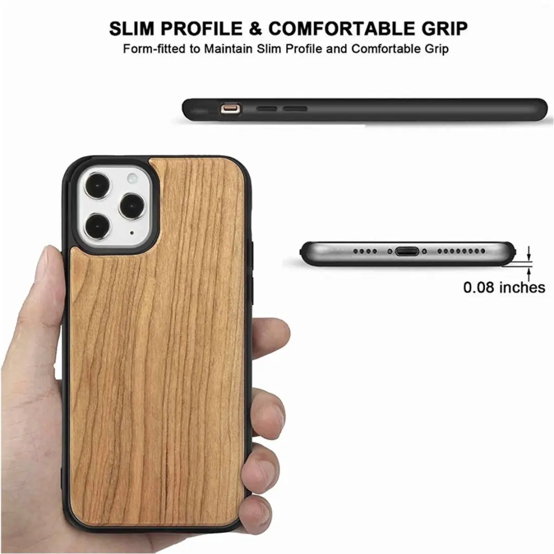 MobiQ Houten Hoesje iPhone 14 Pro Max - Kersen - MPN 13-02222