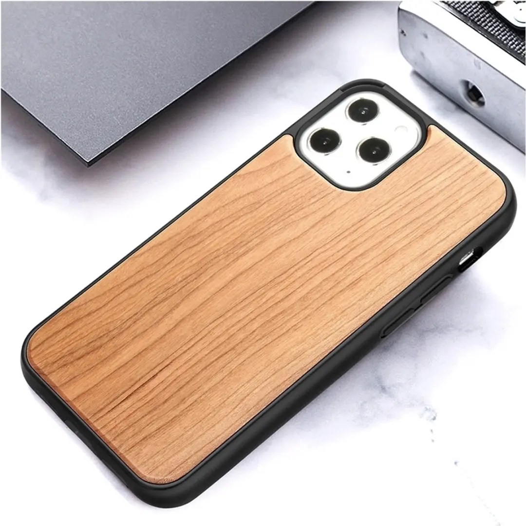 MobiQ Houten Hoesje iPhone 14 Pro Max - Kersen - MPN 13-02222