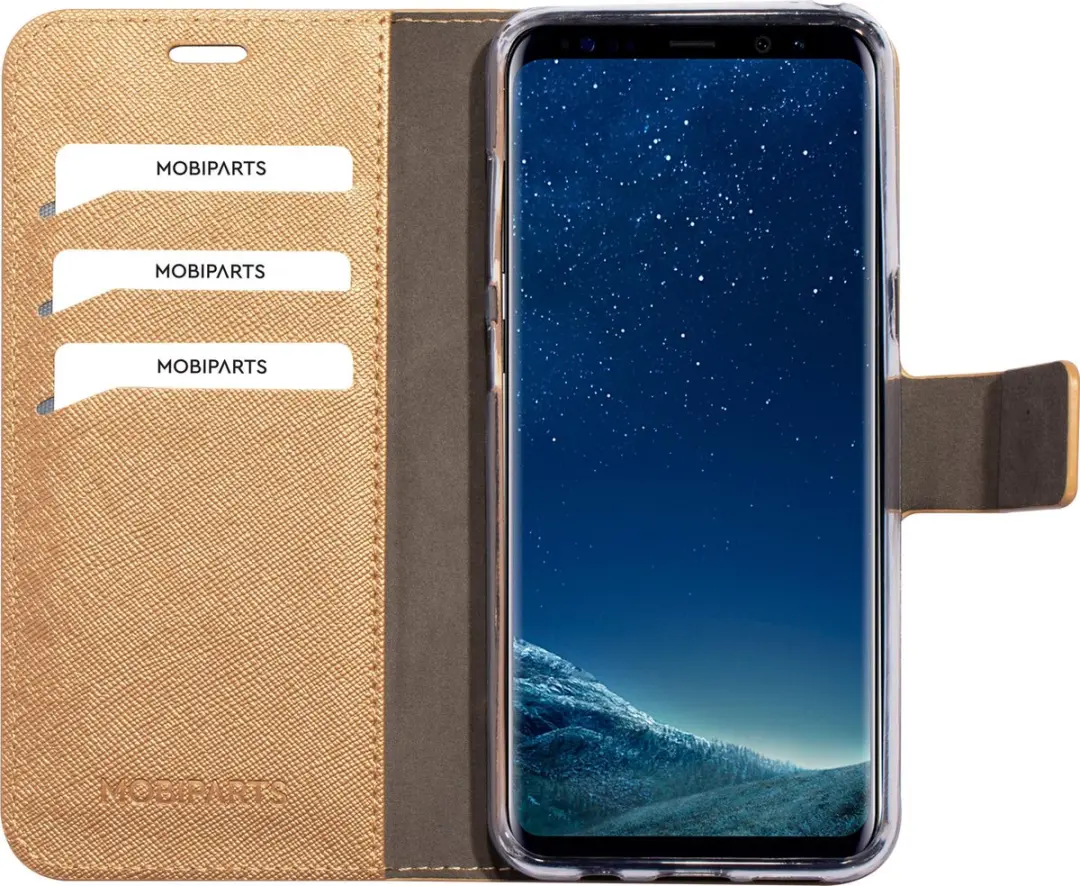 Mobiparts MP-86592 Hoesje Samsung Galaxy S8 - Saffiano - 3 Pasjes - Bruin Koper - afbeelding 6 van 6