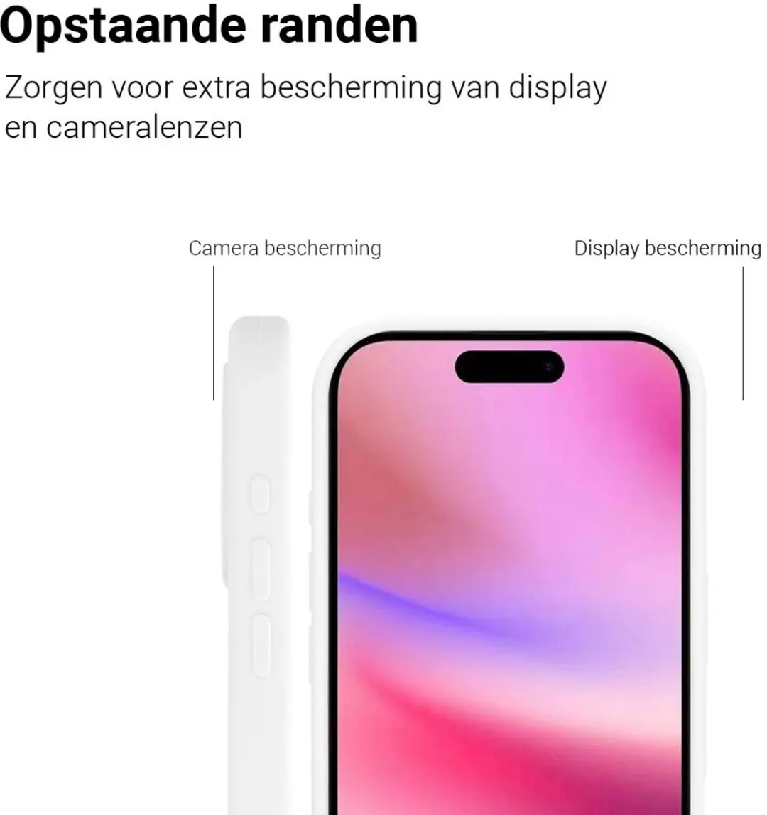 MobiQ Liquid Silicone Hoesje iPhone 16 Pro Max 46-00375 - Wit