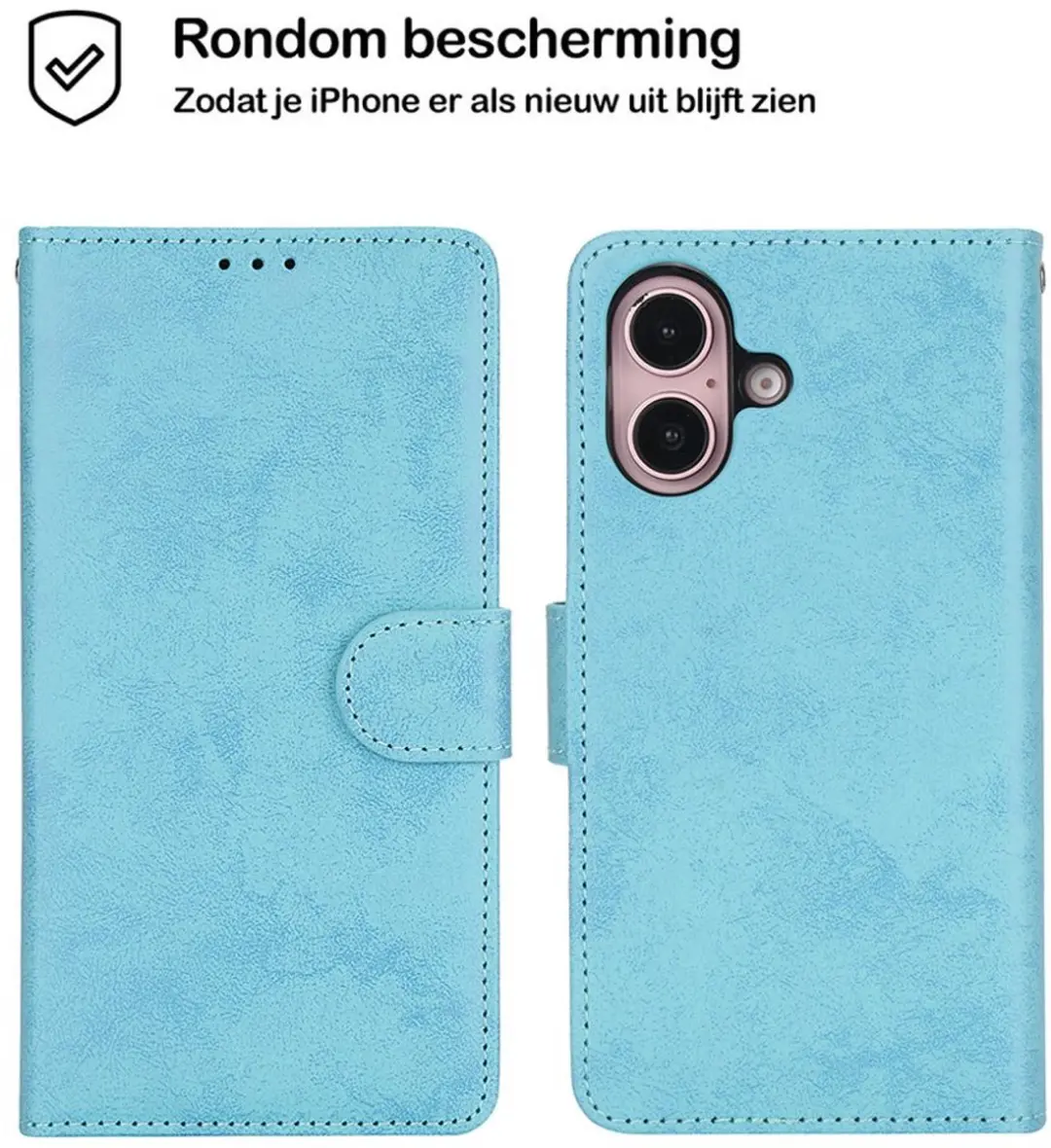 MobiQ Classic Wallet Case iPhone 16 Plus - lichtblauw - MPN 46-00198