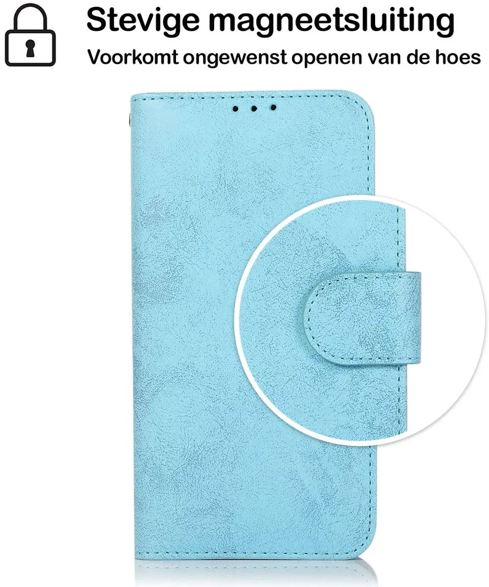 MobiQ Classic Wallet Case iPhone 16 Plus - lichtblauw - MPN 46-00198