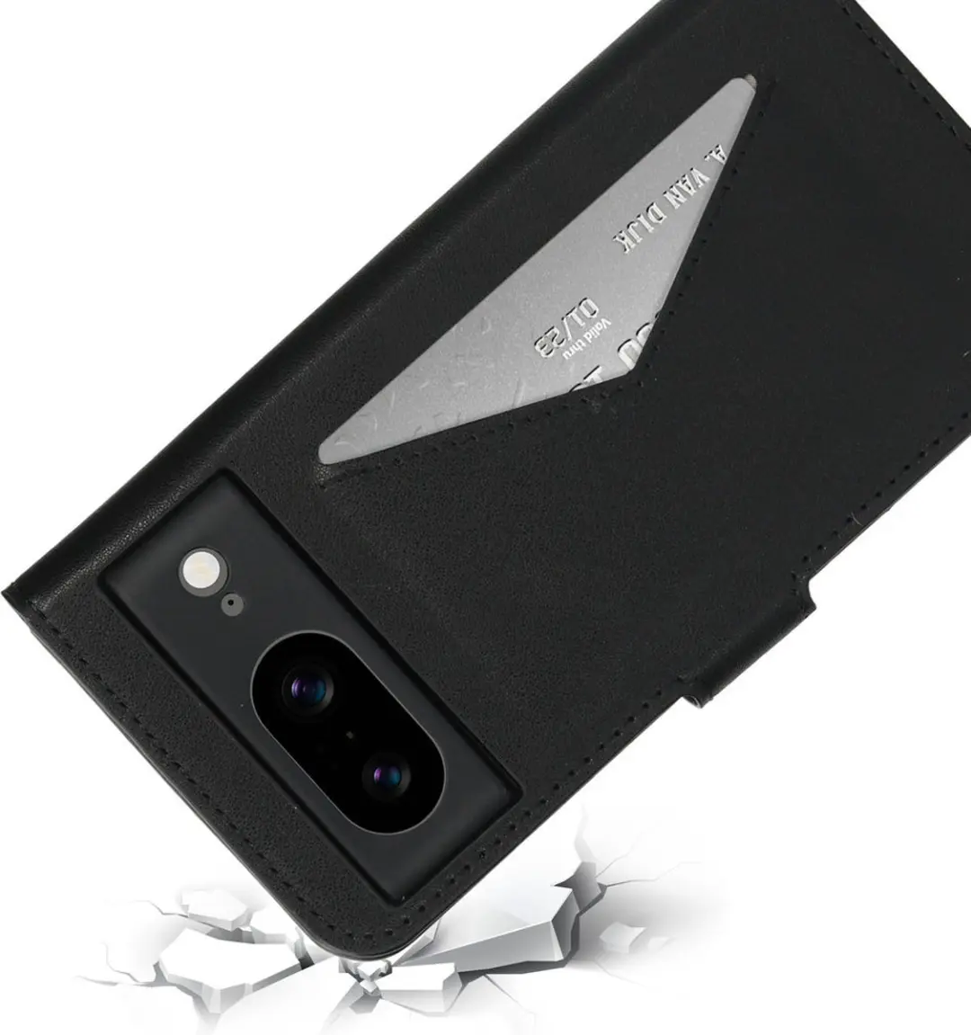 Mobiparts MP-125682 Hoesje Google Pixel 8 - Wallet - Eco Leer - Zwart