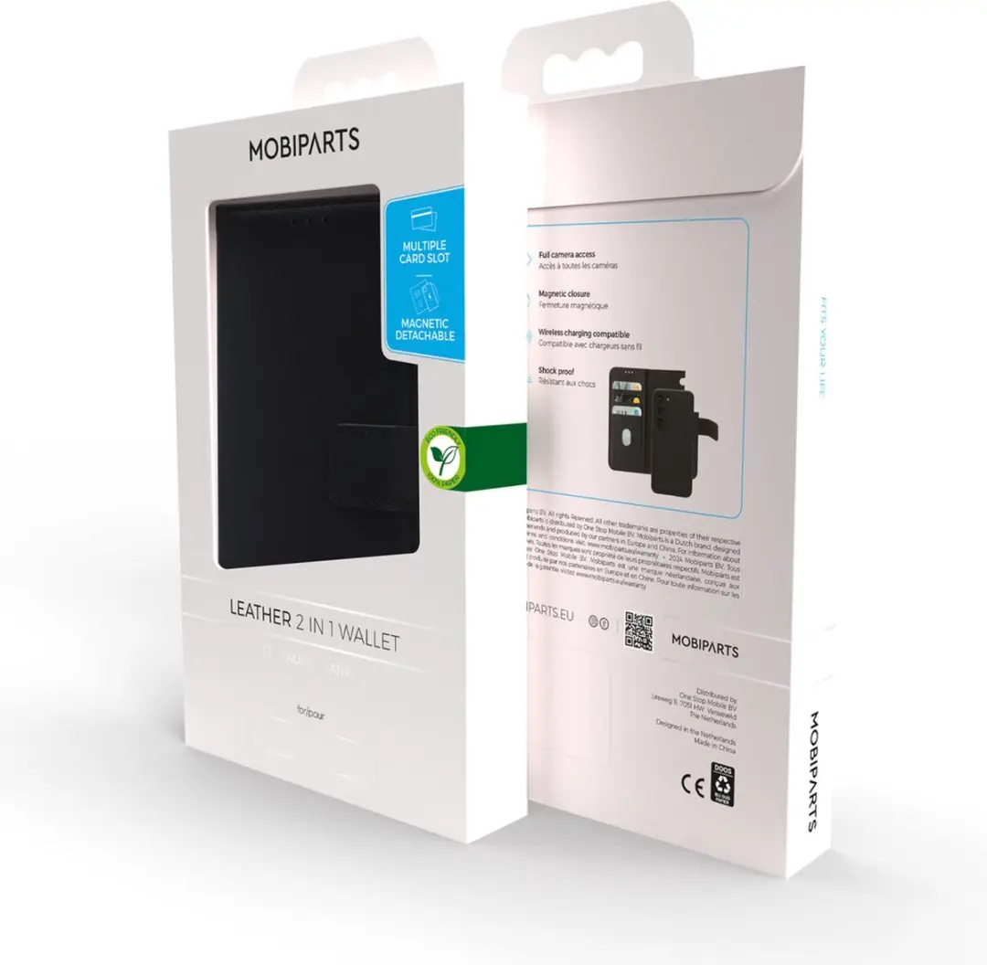 Mobiparts MP-127907 Leather Wallet Case Samsung Galaxy S24 FE - 3 Stuks - Zwart