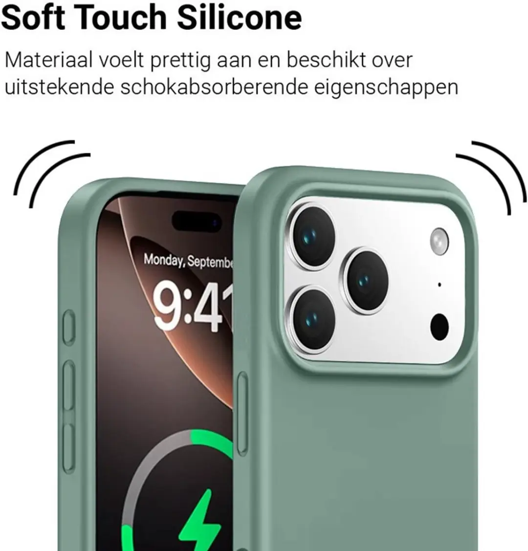 MobiQ Siliconen MagSafe Hoesje iPhone 17 Pro Max 46-01599 - Groen