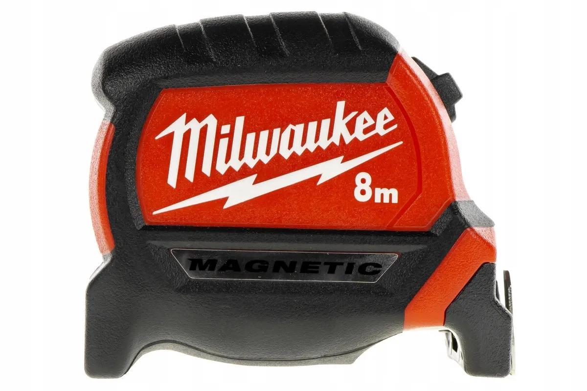 Milwaukee 4932464600 Rolmaat Magnetisch 8m x 27mm - Zwart/Rood