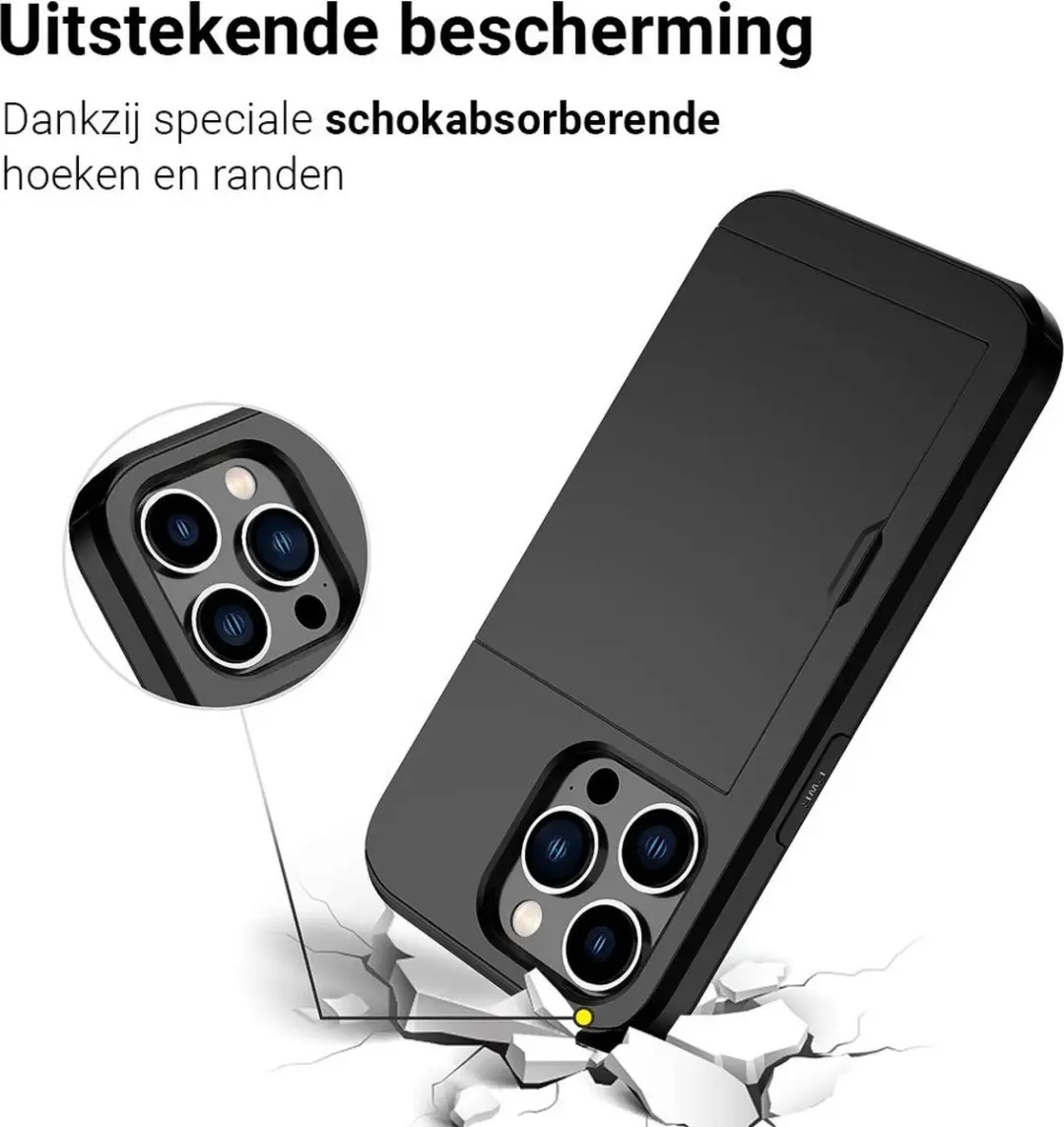 MobiQ Hoesje iPhone 15 Pro Max - Pashouder - Zwart - MPN 13-02931