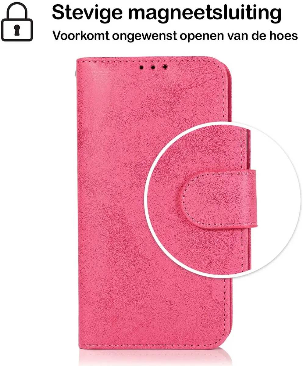MobiQ 2-in-1 Wallet Case iPhone 14 Pro Max - 3 Pasjes - Roze