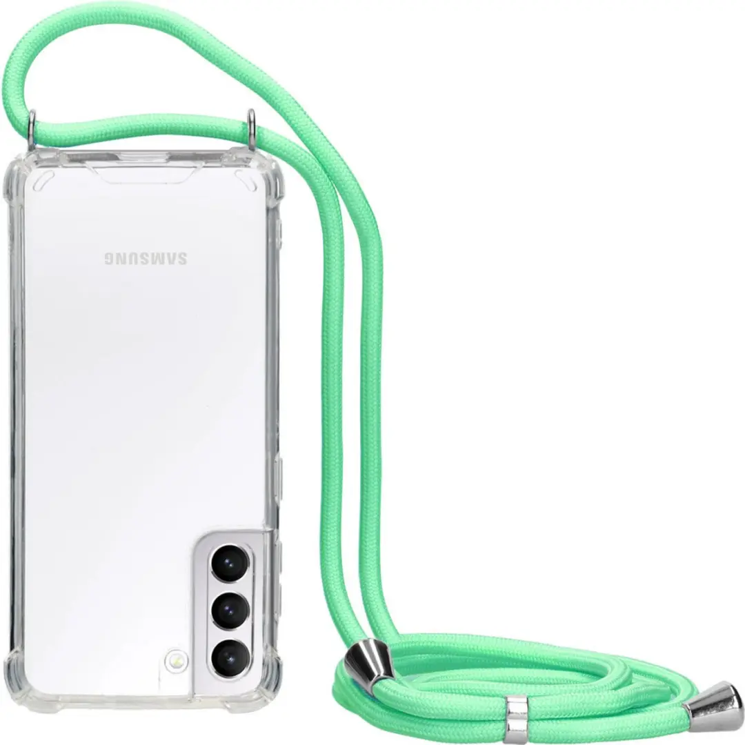Mobiparts Lanyard Case MP-112088 - Samsung Galaxy S21 Groen Transparant