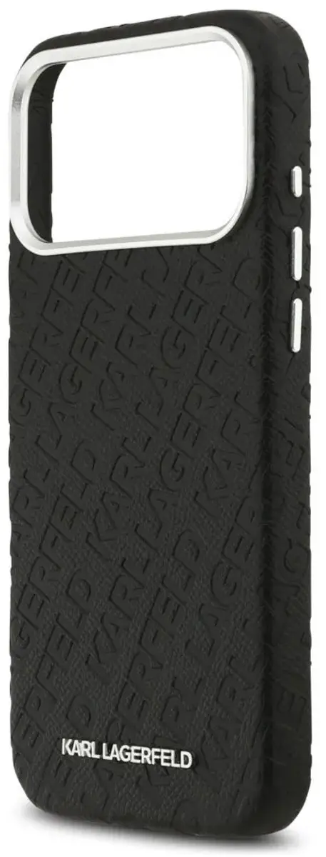 Karl Lagerfeld Gestempeld Magsafe Hoesje iPhone 15 Pro Max - Zwart