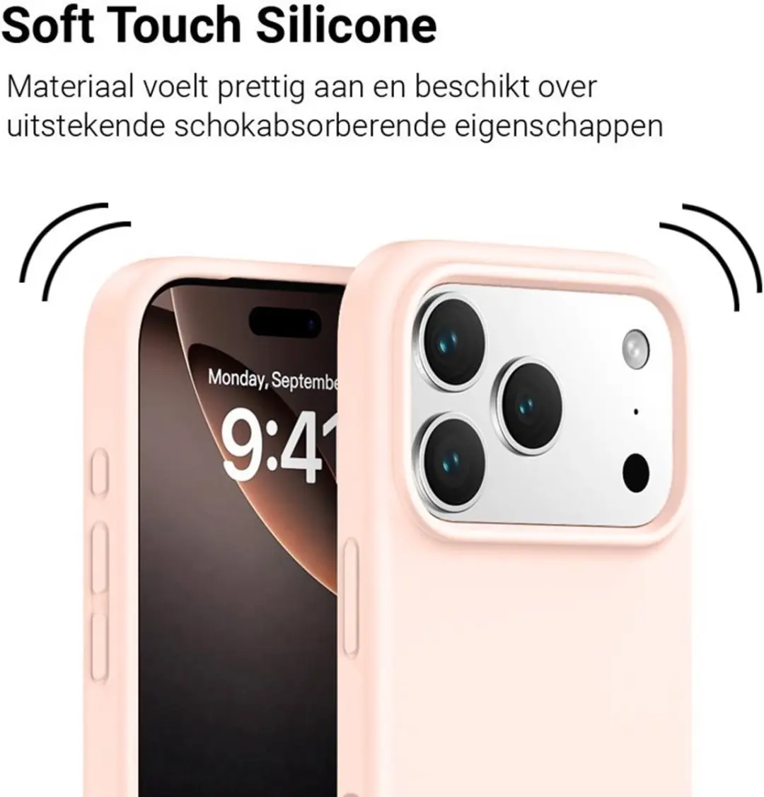 MobiQ Liquid Siliconen Hoesje 46-01434 - iPhone 17 Pro Max - Roze