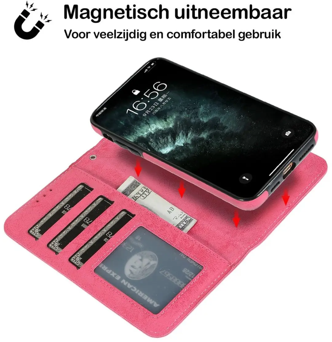 MobiQ Classic Wallet Case iPhone 16 Pro Max - roze - MPN 46-00431