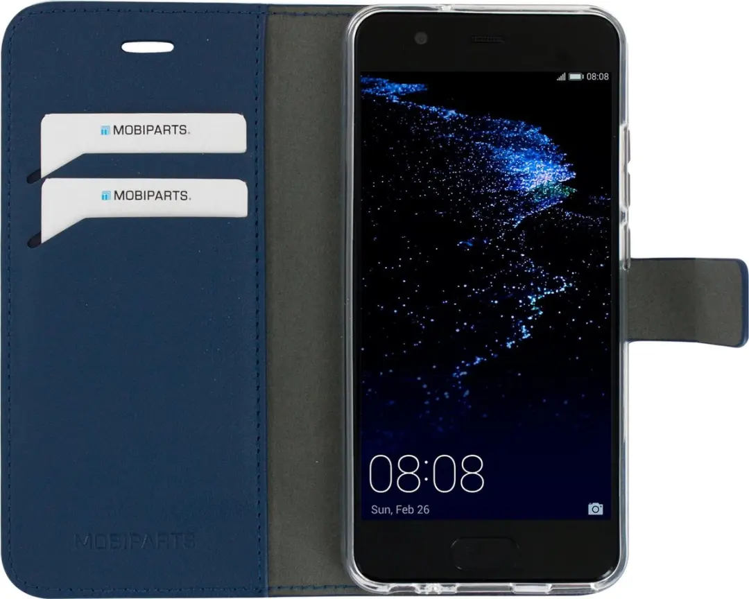 Mobiparts Hoesje Huawei P10 Wallet Eco Leer Blauw - MP-73971
