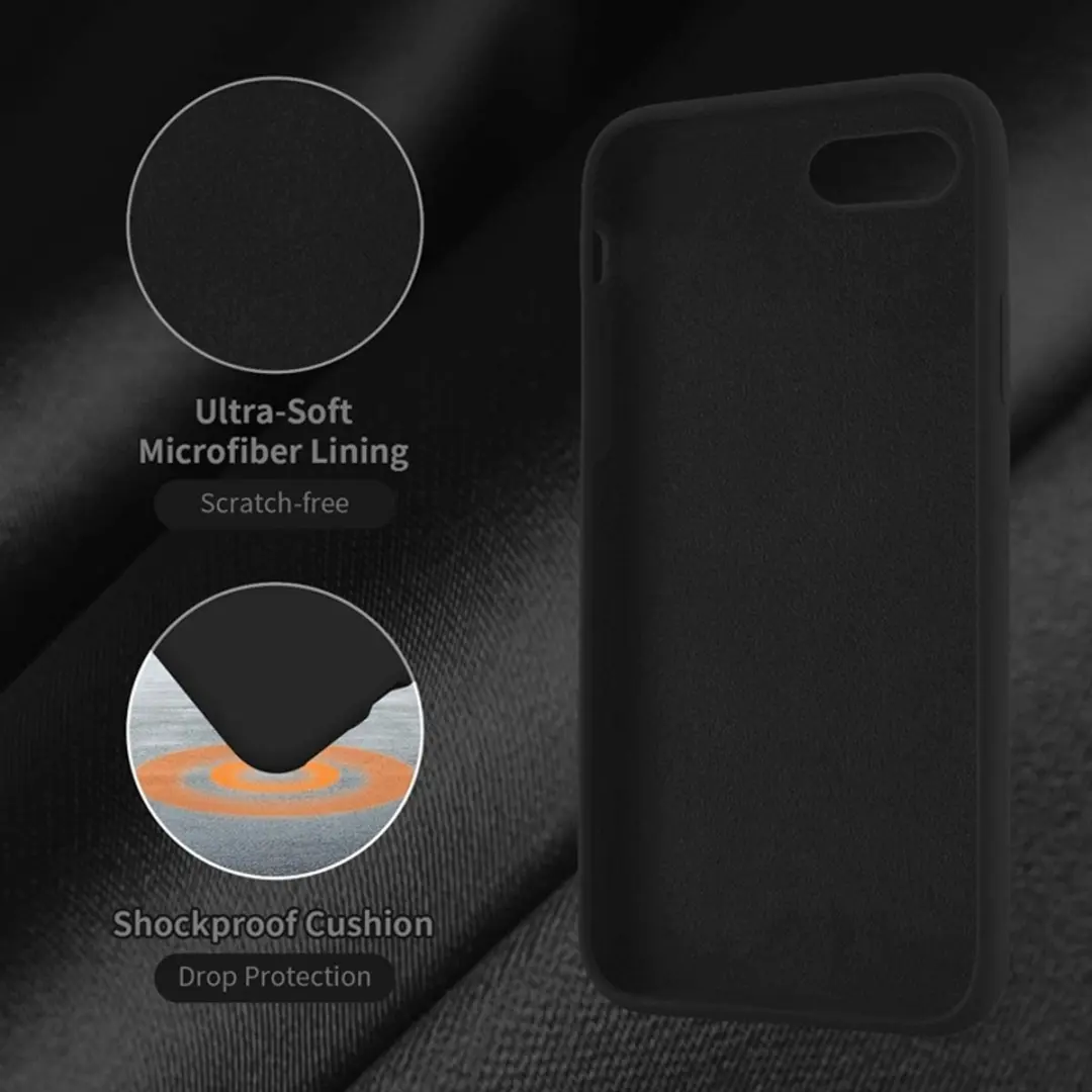 MobiQ Liquid Silicone Case 13-01577 - iPhone 8/7/SE Hoesje - Zwart
