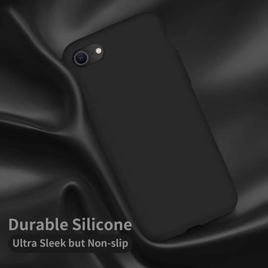MobiQ Liquid Silicone Case 13-01577 - iPhone 8/7/SE Hoesje - Zwart