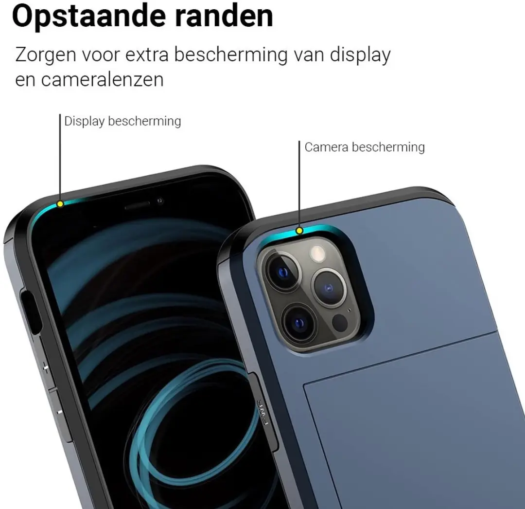 MobiQ Hoesje iPhone 13 Pro Max - Pasjesvak Blauw - MPN 13-01033