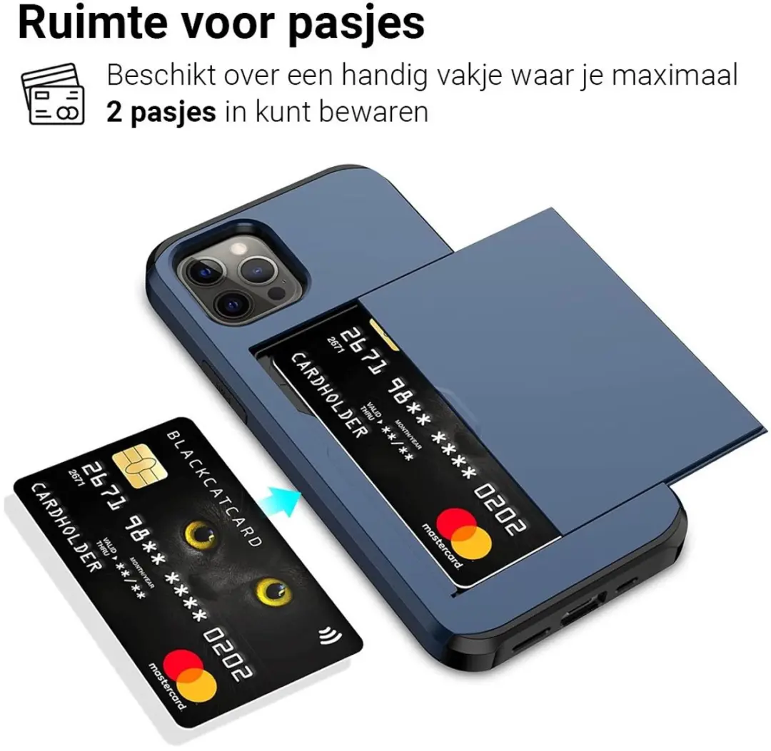 MobiQ Hoesje iPhone 13 Pro Max - Pasjesvak Blauw - MPN 13-01033