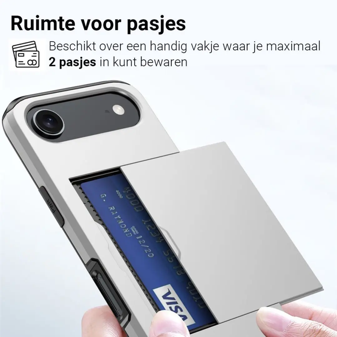 MobiQ Hybrid Card iPhone 17 Air Hoesje 46-01119 - grijs