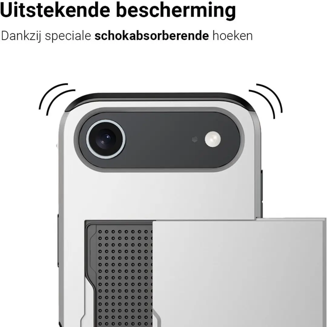 MobiQ Hybrid Card iPhone 17 Air Hoesje 46-01119 - grijs