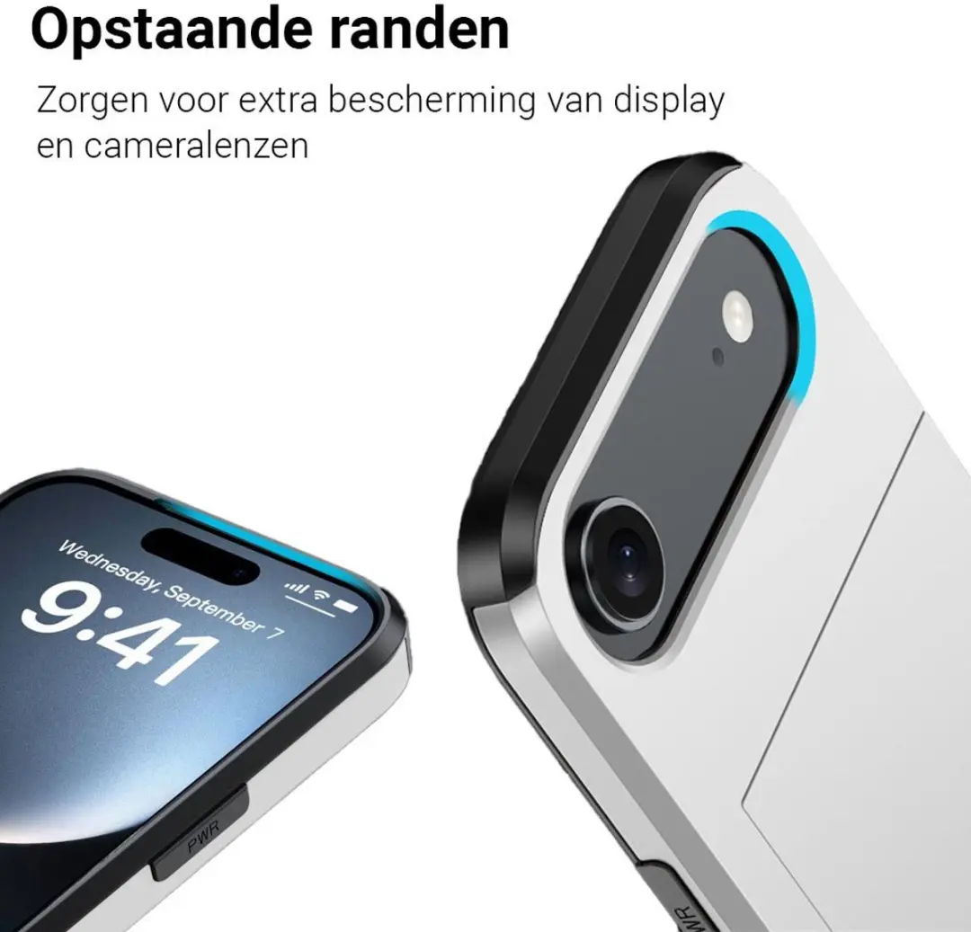 MobiQ Hybrid Card iPhone 17 Air Hoesje 46-01119 - grijs