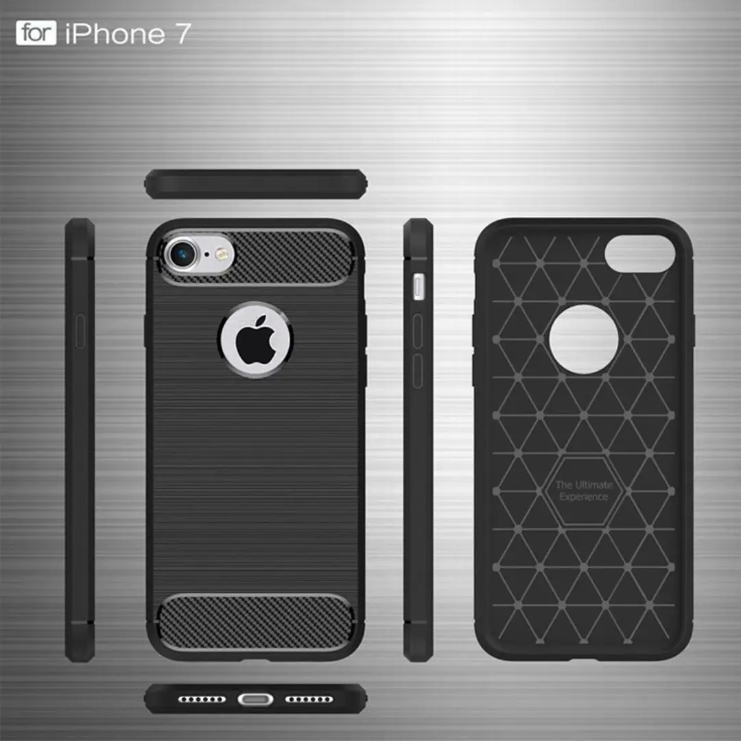 MobiQ Carbon Look Hoesje iPhone 7/8 Plus - grijs