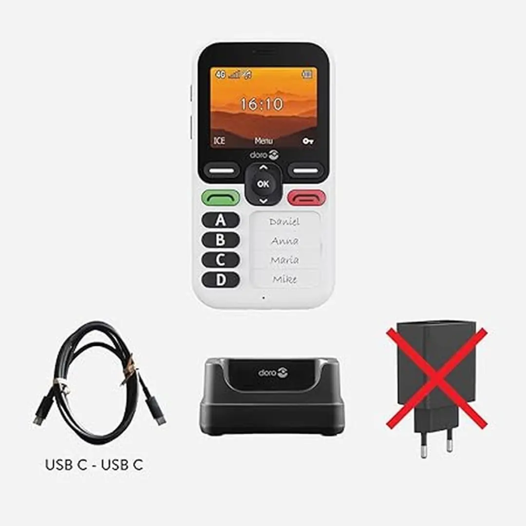 Doro X10 Seniorenmobiel - 4G - 4 Geheugentoetsen - Wit