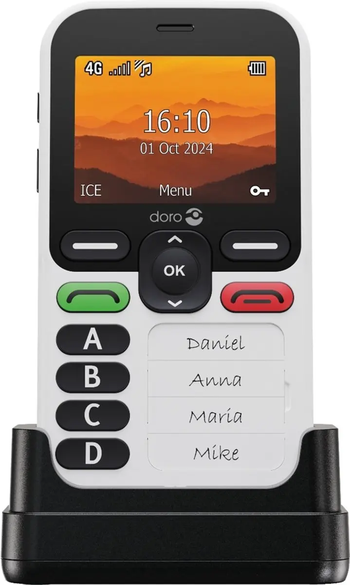 Doro X10 Seniorenmobiel - 4G - 4 Geheugentoetsen - Wit