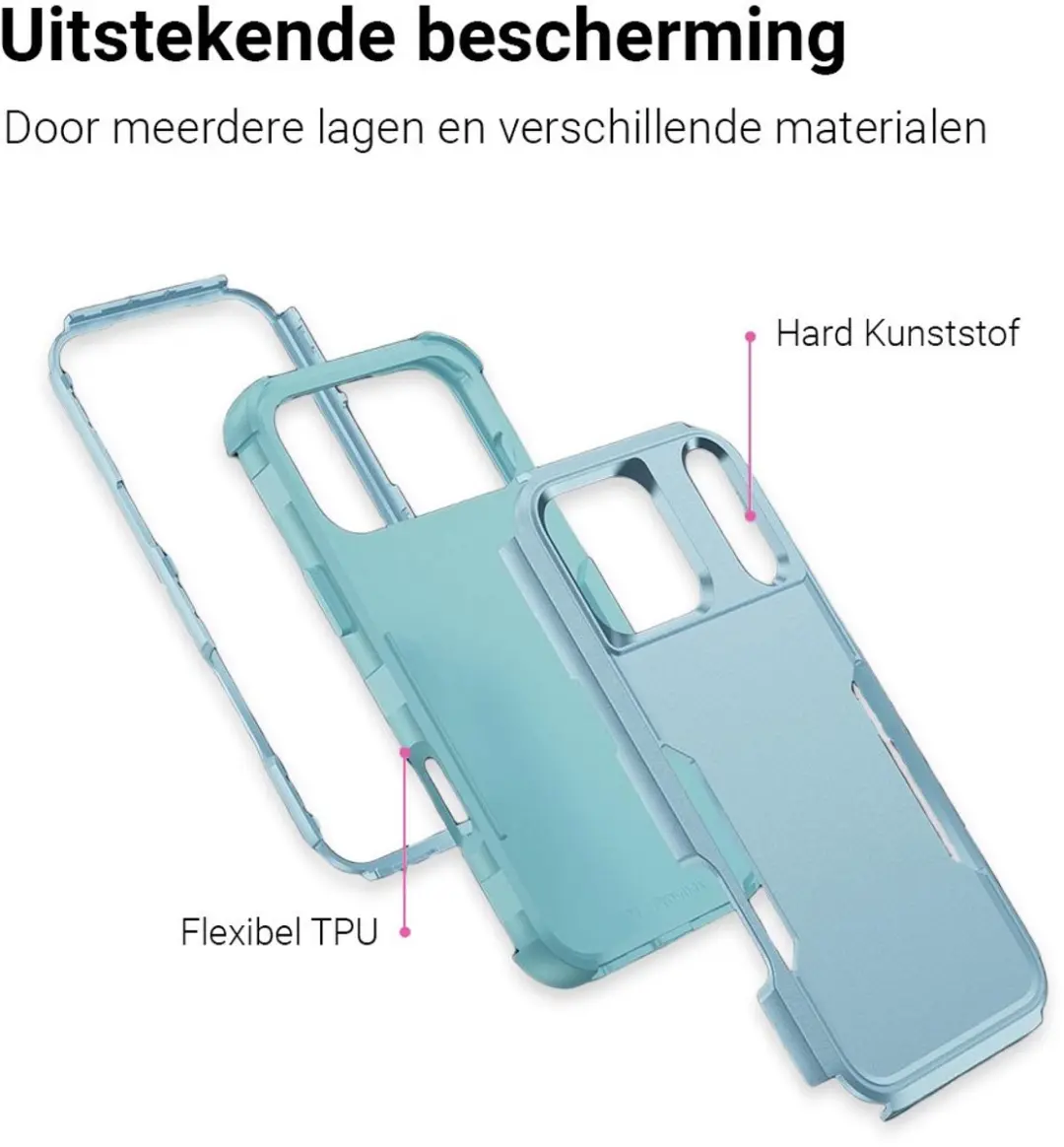 MobiQ Layered Armor Hoesje 46-01395 - iPhone 17 Pro - Turqoise
