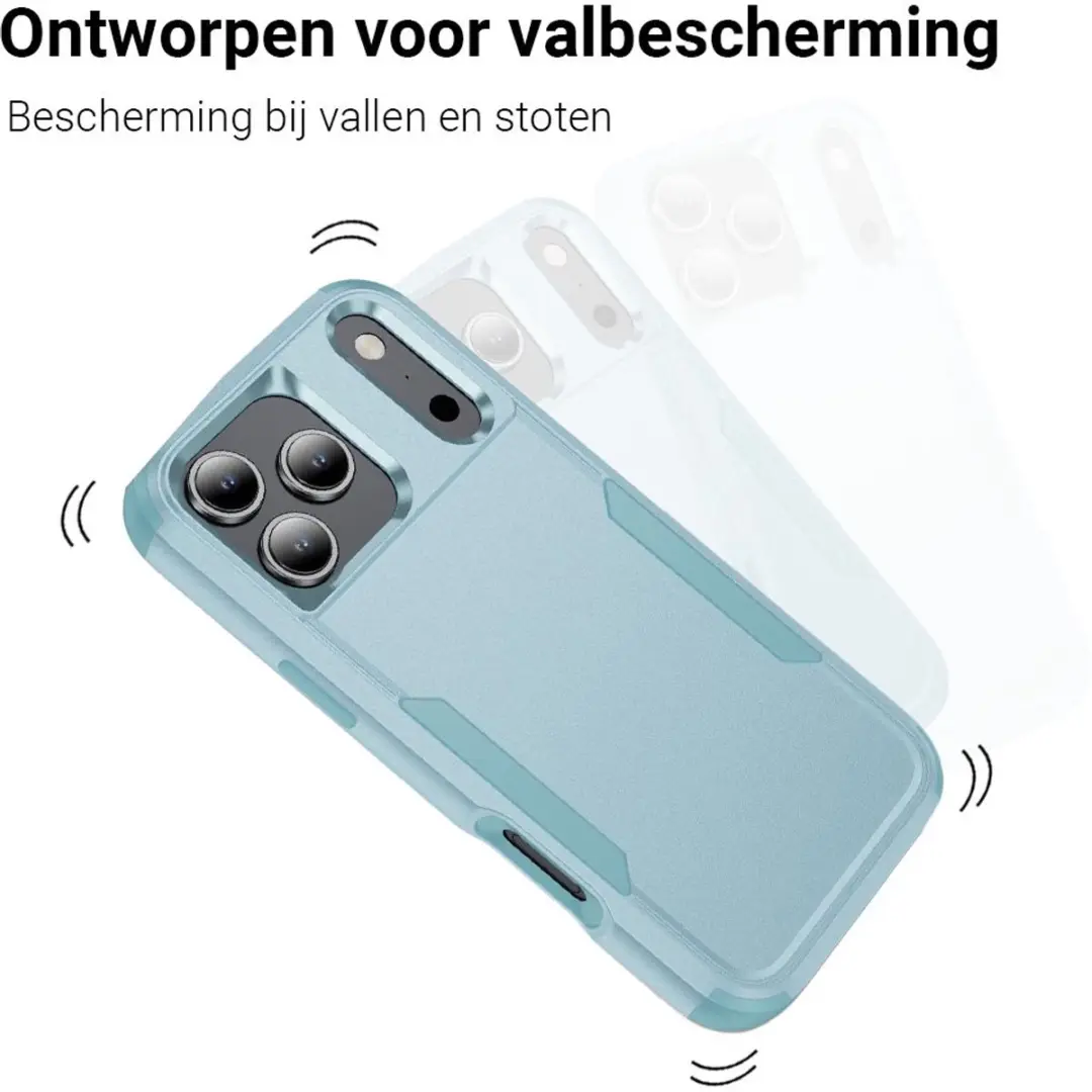 MobiQ Layered Armor Hoesje 46-01395 - iPhone 17 Pro - Turqoise