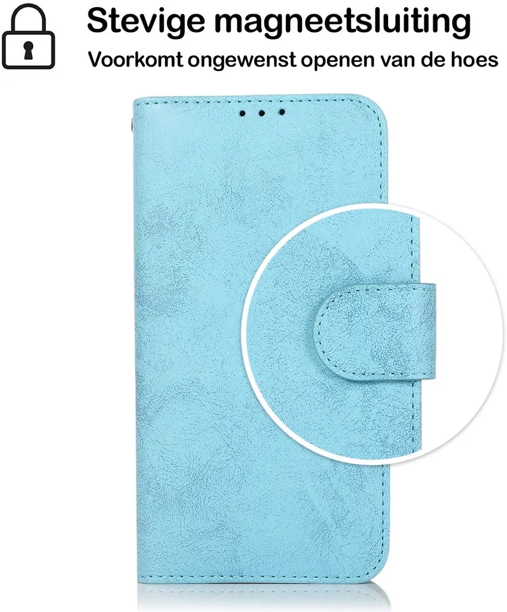 MobiQ 13-01161 2-in-1 Hoesje iPhone 13 - 3 Pasjes - Lichtblauw