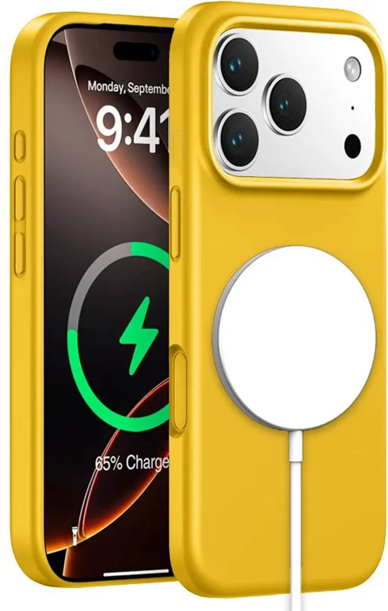 MobiQ Siliconen MagSafe Hoesje iPhone 17 Pro Max - Geel - MPN 46-01596