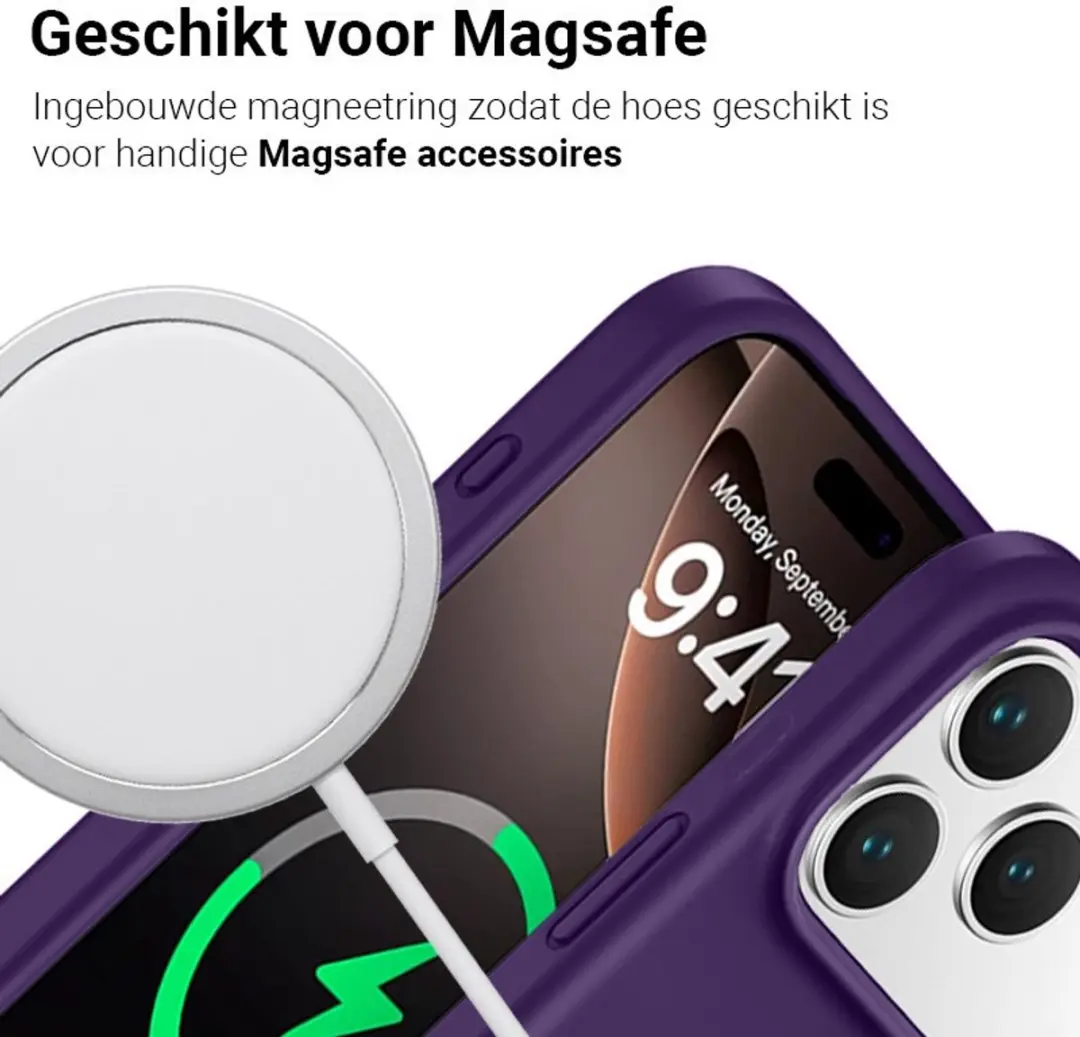 MobiQ Siliconen MagSafe Hoesje 46-01585 - Paars