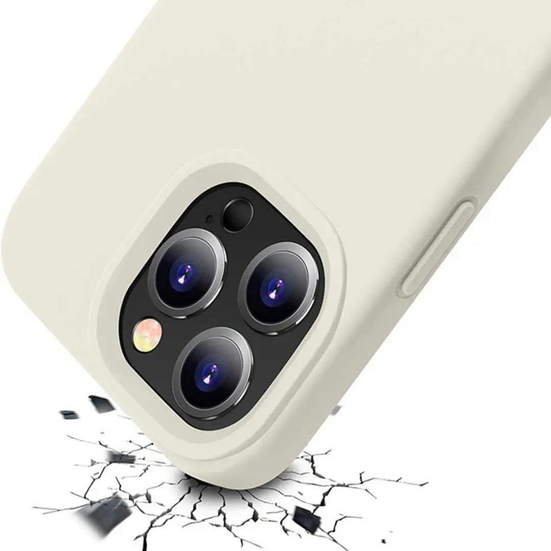 MobiQ Liquid Silicone Hoesje iPhone 15 Pro - Lichtgrijs