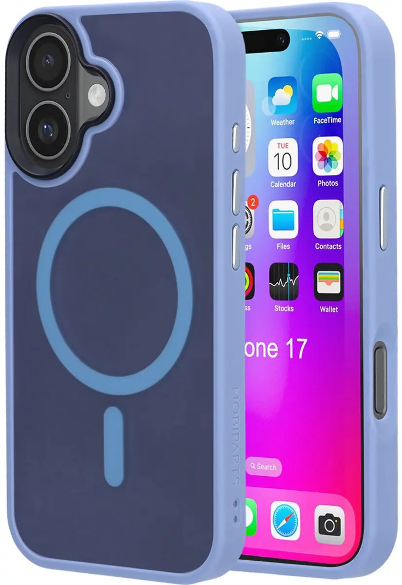 Mobiparts Hoesje iPhone 17 Hardcover MagSafe Blauw