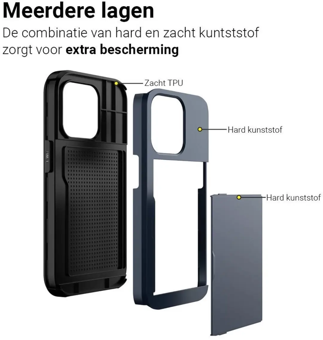 MobiQ Hybrid Card iPhone 17 Hoesje - blauw - 46-01113
