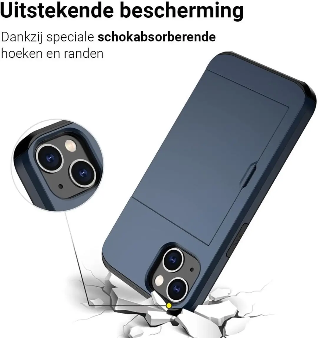 MobiQ Hybrid Card iPhone 17 Hoesje - blauw - 46-01113