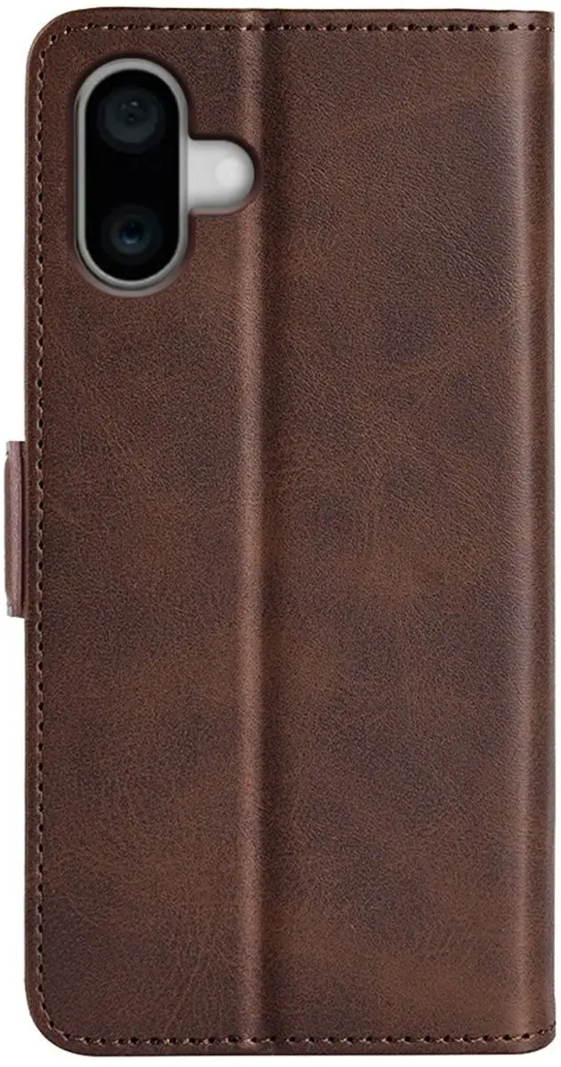 MobiQ PU Lederen Wallet Hoesje iPhone 17 - donkerbruin - MPN 46-01194