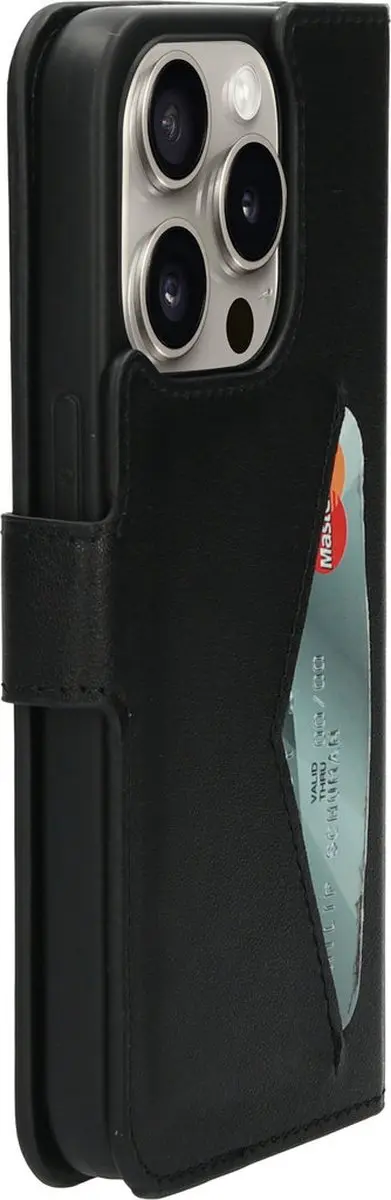 Mobiparts MP-124378 Hoesje iPhone 15 Pro - Wallet - Eco Leer - Zwart