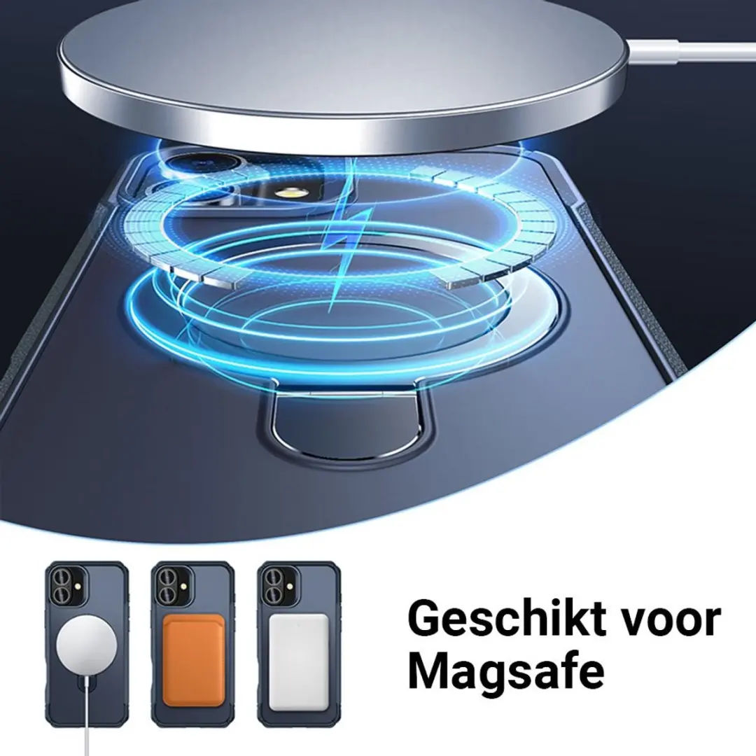 MobiQ Magnetisch Ringstand MagSafe Hoesje iPhone 17 - Blauw - MPN 46-01548