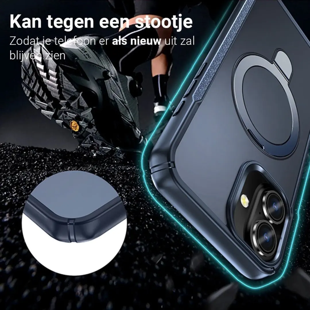 MobiQ Magnetisch Ringstand MagSafe Hoesje iPhone 17 - Blauw - MPN 46-01548